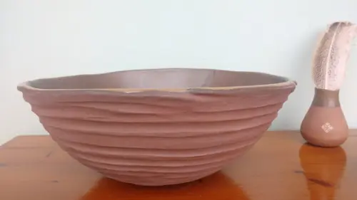 Cuba de Apoio com Textura Dunas em Cerâmica Artesanal