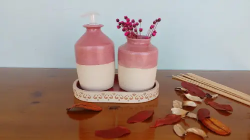Kit Lavabo Dunaliella com Saboneteira e Aromatizador 3 Peças