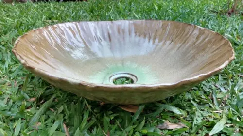 Cuba de Apoio Modelo Areal em Cerâmica Artesanal 36 cm
