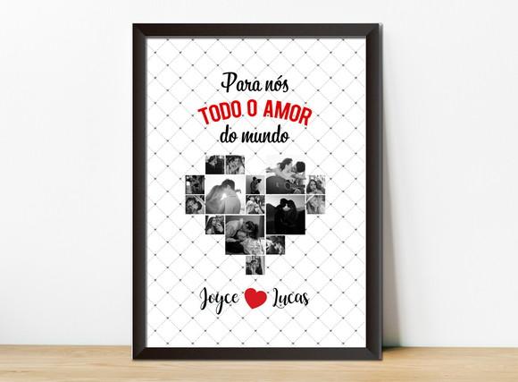 Mosaico Fotos Dia dos Namorados Personalizado