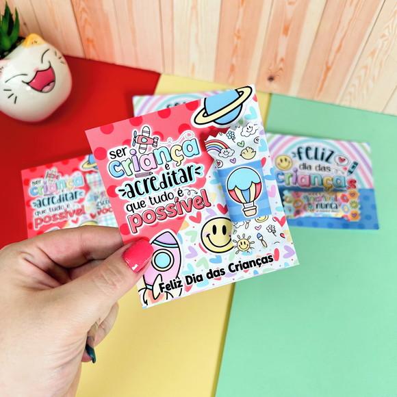 Card com Bala Dia das Crianças