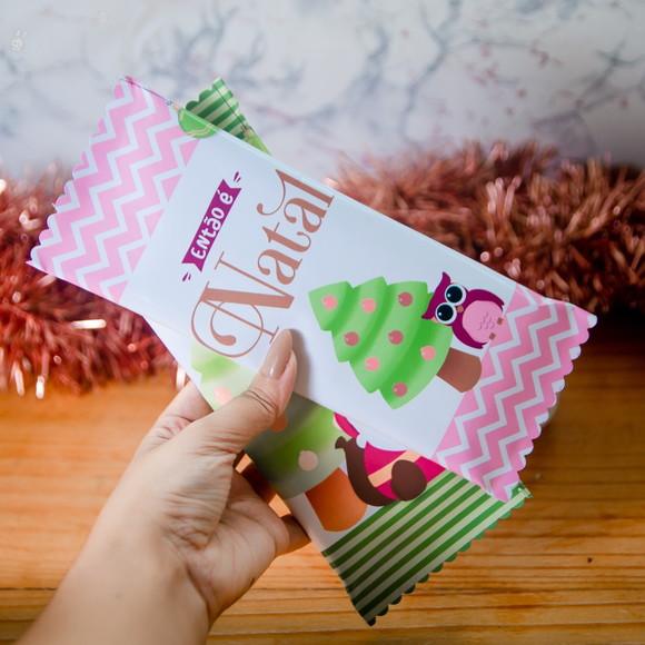 Caixa para Barra de Chocolate 80g Natal Lembrancinha