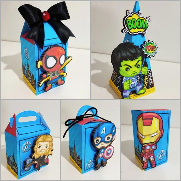 Kit 30 Lembrancinhas Herois Hulk Homem Aranha