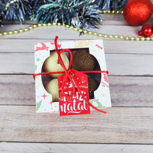 Caixa para 4 Doces Natal Lembrancinha