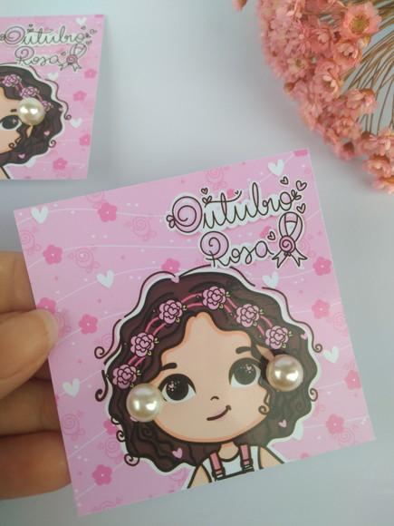 Tag com Brinco Outubro Rosa
