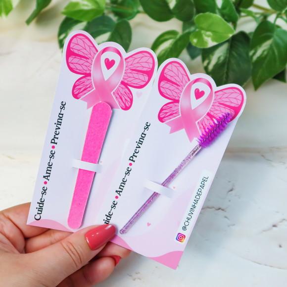Mini Lixa / Pente Cílios Brinde Outubro Rosa