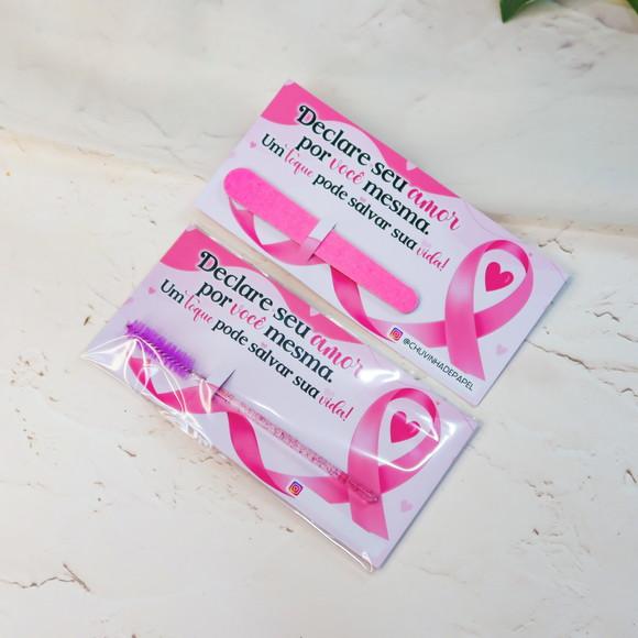 Mini Lixa / Pente Cílios Brinde Outubro Rosa