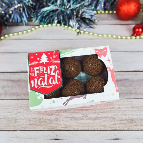Caixa para 6 Doces Natal Lembrancinha