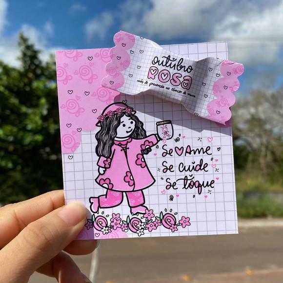 Card com Bala Outubro Rosa