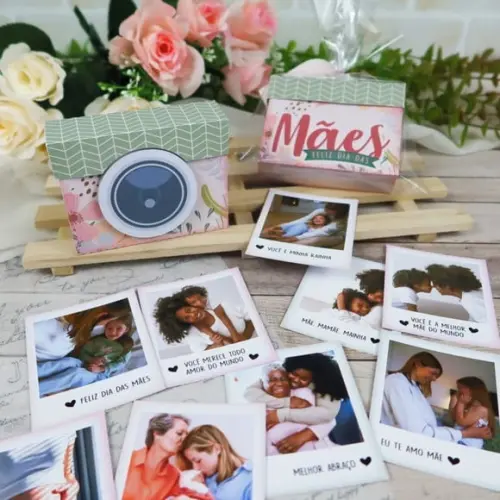 Caixa com Fotos Polaroid Dia das Mães Lembrancinha