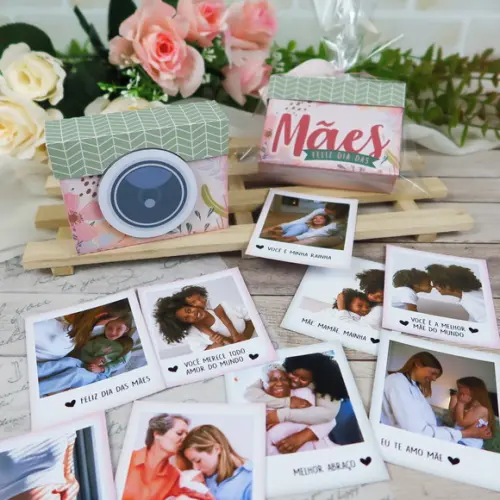 Caixa com Fotos Polaroid Dia das Mães Lembrancinha