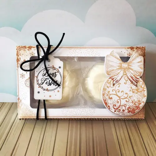 Kit com 20 Caixa para 2 Sabonetes Natura Natal Lembrancinha