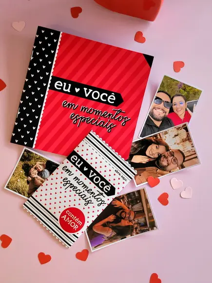 Álbum Namorados Figurinhas Foto + Caixinha de Lembranças