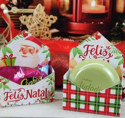 Caixinha Envelope para Sabonete Natal Lembrancinha