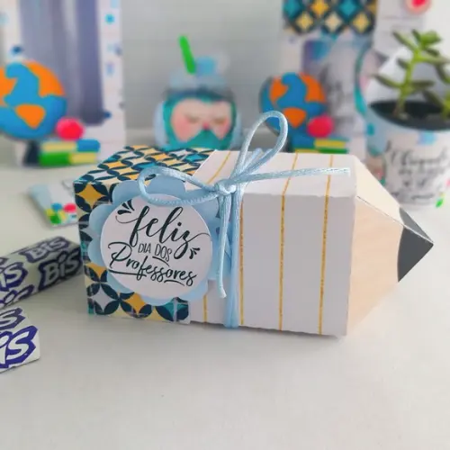 Caixa Lápis Dia dos Professores para Doces