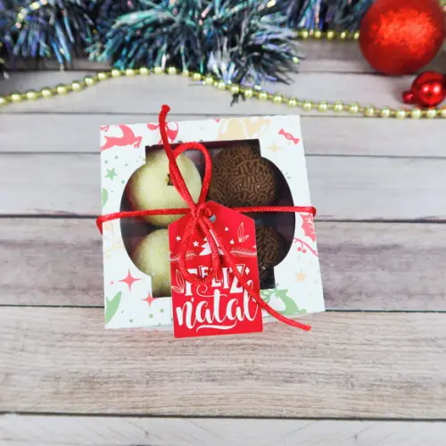 Caixa para 4 Doces Natal Lembrancinha