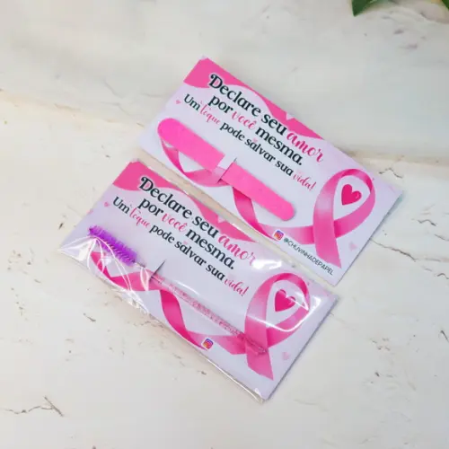 Mini Lixa / Pente Cílios Brinde Outubro Rosa