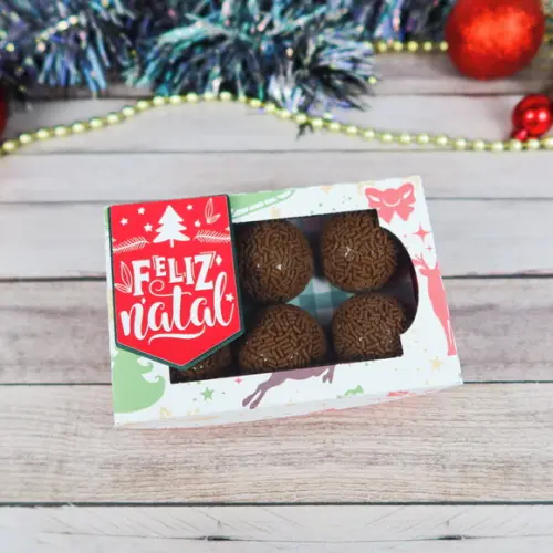 Caixa para 6 Doces Natal Lembrancinha