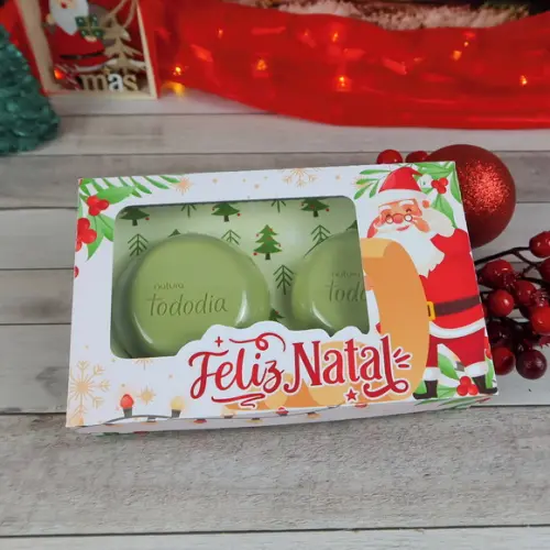 Caixa para 2 Sabonetes Natura Natal Lembrancinha