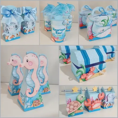 Kit 30 Lembrancinhas Fundo do Mar