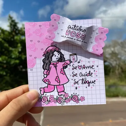 Card com Bala Outubro Rosa