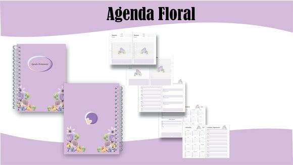 Agenda Floral Lilás Permanente Arquivo Digital