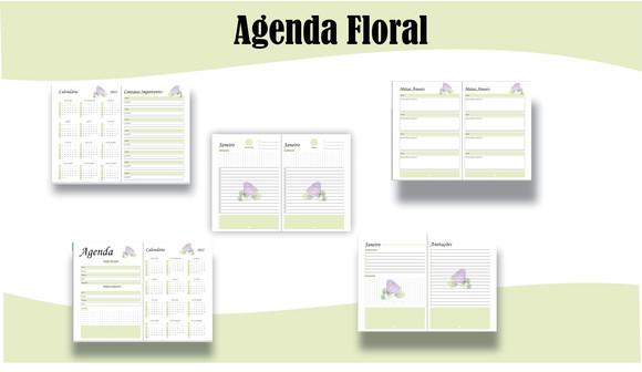 Agenda Floral Verde Permanente Arquivo Digital