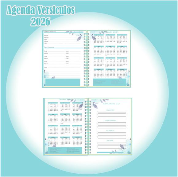 Arquivo Digital Agenda de Versículos 2026 Verde Floral
