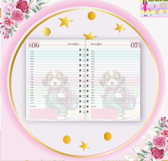 Arquivo Digital Combo Agenda Escolar Cachorrinho Aquarela 2