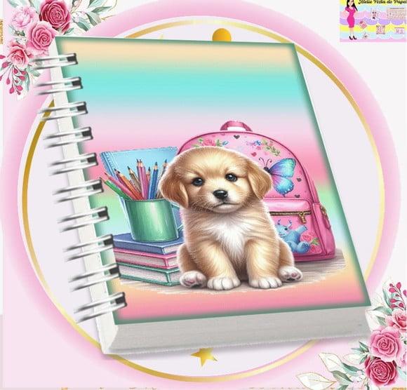 Arquivo Digital Combo Agenda Escolar Cachorrinho Aquarela 3