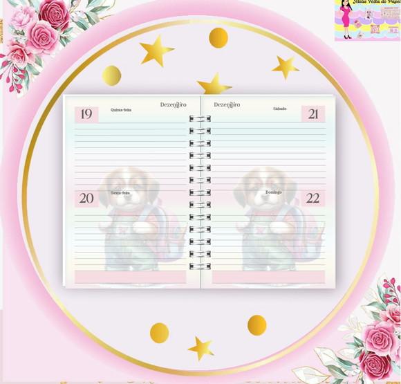 Arquivo Digital Combo Agenda Escolar Cachorrinho Aquarela 2