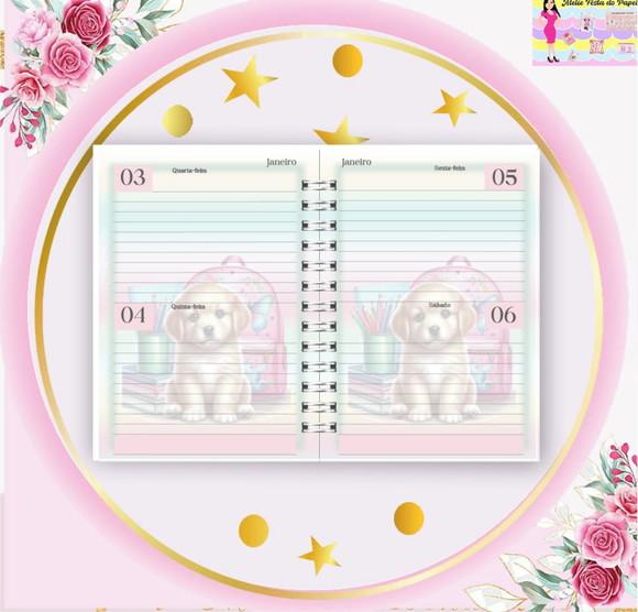 Arquivo Digital Combo Agenda Escolar Cachorrinho Aquarela 3
