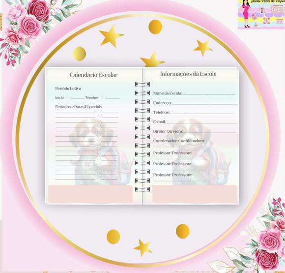 Arquivo Digital Combo Agenda Escolar Cachorrinho Aquarela 2
