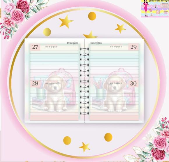 Arquivo Digital Combo Agenda Escolar Cachorrinho Aquarela 3