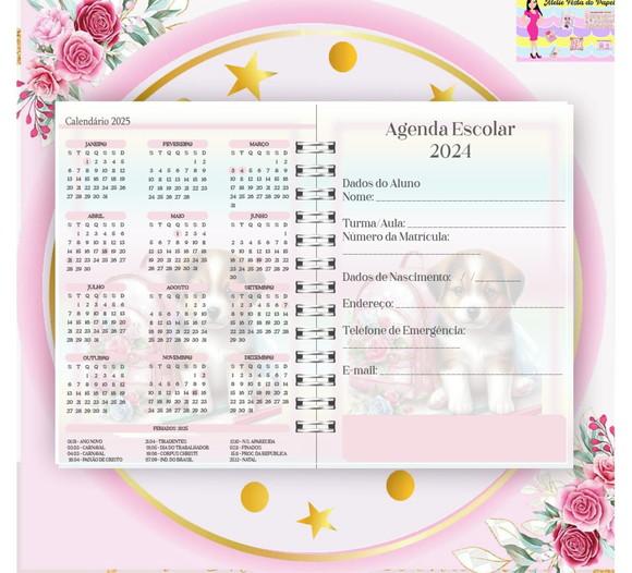 Arquivo Digital Combo Agenda Escolar Cachorrinho Aquarela 6