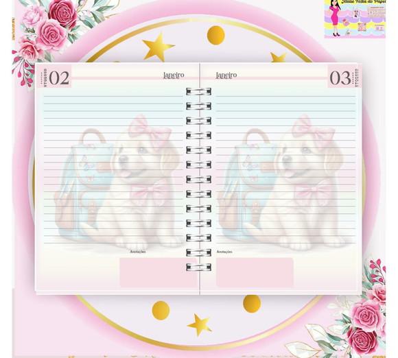 Arquivo Digital Combo Agenda Escolar Cachorrinho Aquarela 4
