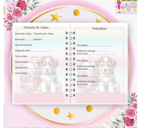 Arquivo Digital Combo Agenda Escolar Cachorrinho Aquarela 6