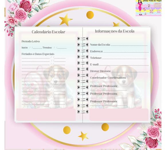 Arquivo Digital Combo Agenda Escolar Cachorrinho Aquarela 6