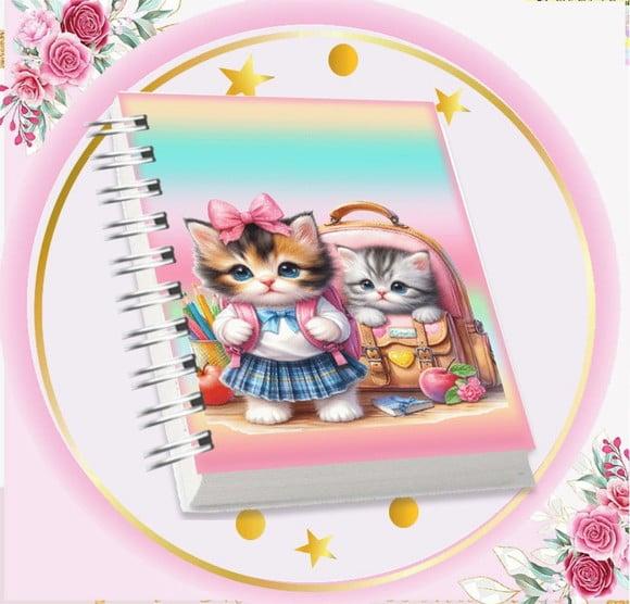 Arquivo Digital Combo Agenda Escolar Gatinha Aquarela 01
