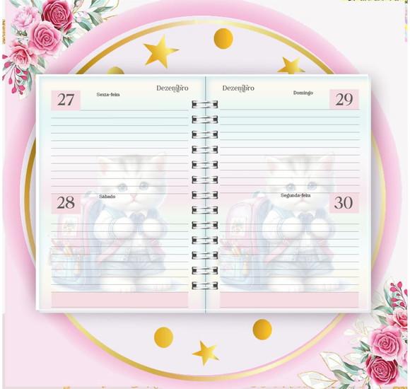 Arquivo Digital Combo Agenda Escolar Gatinho Aquarela 04