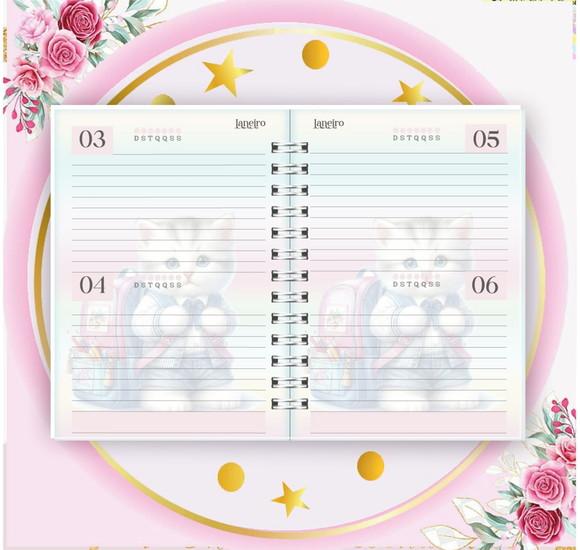 Arquivo Digital Combo Agenda Escolar Gatinho Aquarela 04