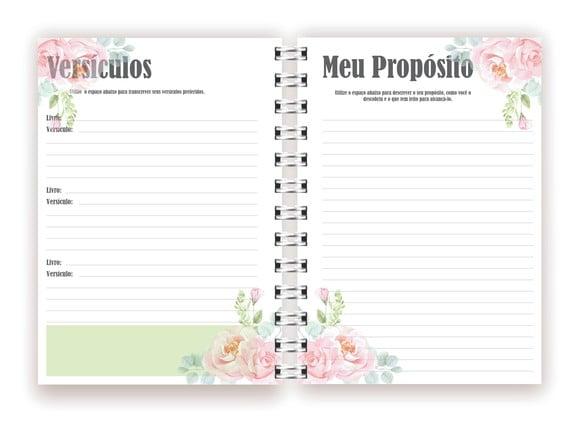 Arquivo Digital Devocional Feminino Floral Verde