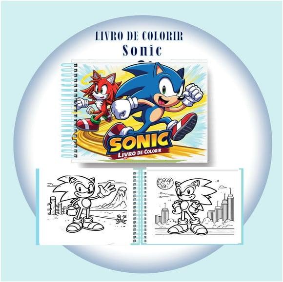Arquivo Digital Livro de Colorir Sonic 50 Imagens
