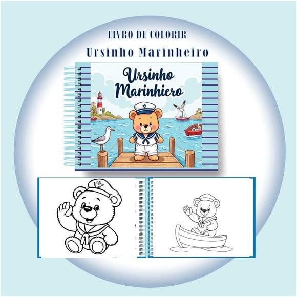 Arquivo Digital Livro de Colorir Ursinho Marinheiro