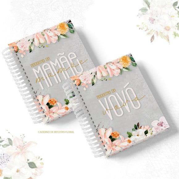 Caderno de Receitas Mamãe e Vovó Floral Arquivo Digital