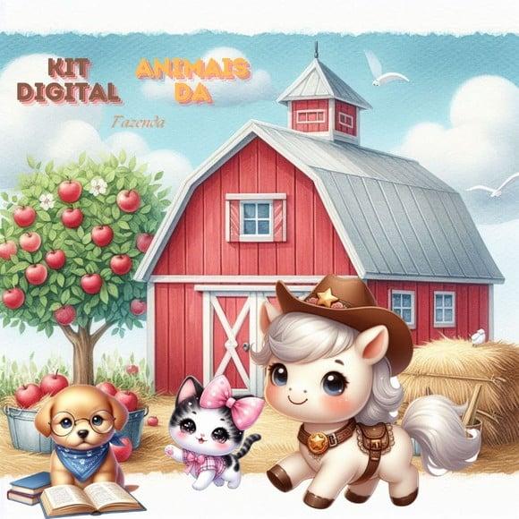 Kit Digital animais da Fazenda