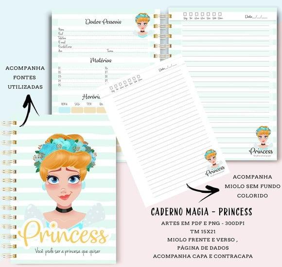 Pack Cadernos Princesas - Arquivo Digital