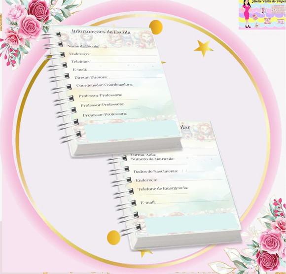 Volta às Aulas Arquivo Digital Combo Agenda Leão, Aquarelado