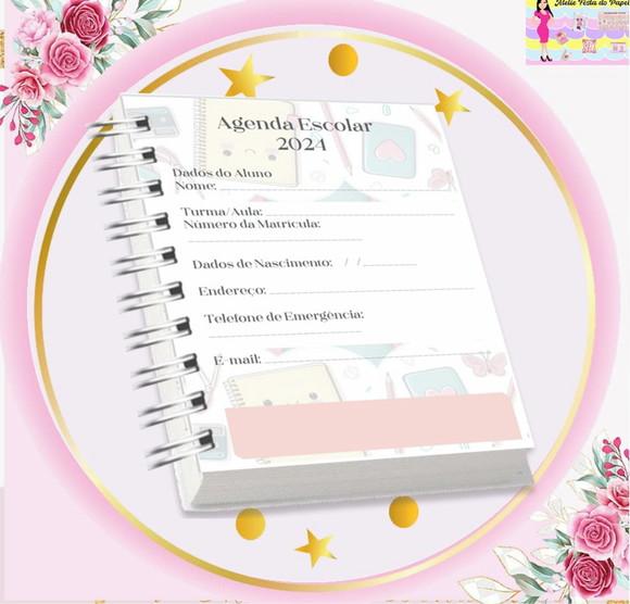Volta às Aulas Arquivo Digital Combo Agenda Menina 03
