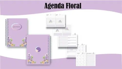 Agenda Floral Lilás Permanente Arquivo Digital